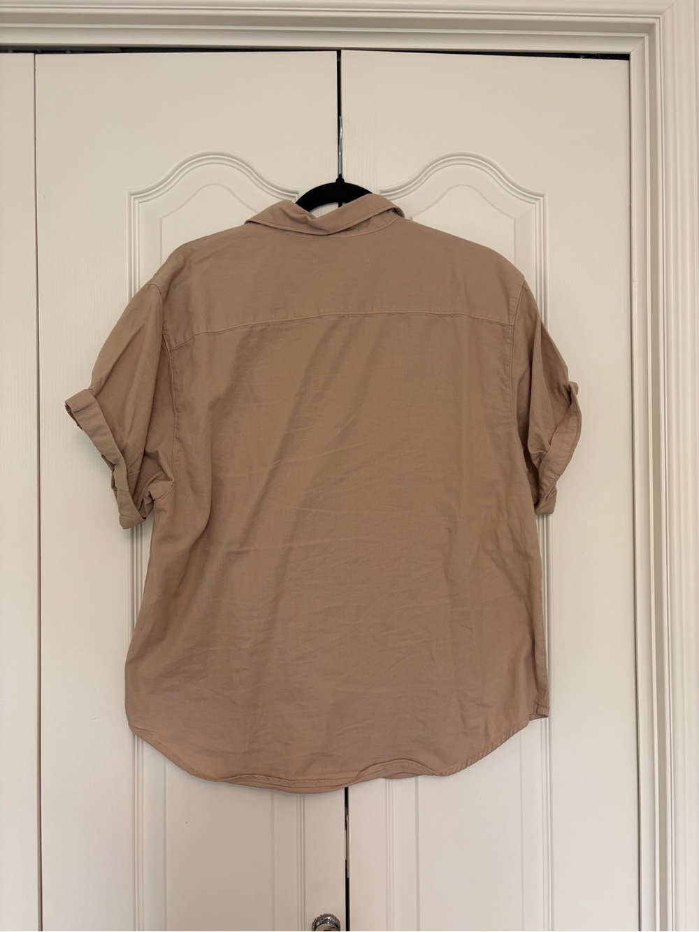 Denim Forum Casual Short-Sleeve Button-Up Shirt — Tan - Picture 2 of 4